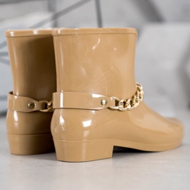 SHELOVET Chanclos con cadena decorativa marrón 7