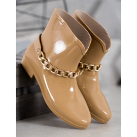 SHELOVET Chanclos con cadena decorativa marrón 9