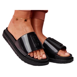 Pantuflas Big Star para mujer en la plataforma negra FF274813 negro 8