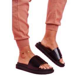 Pantuflas Big Star para mujer en la plataforma negra FF274813 negro 2