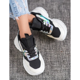 Mannika Zapatillas de deporte de moda con malla negro 2 Mannika Zapatillas de deporte de moda con malla negro 2