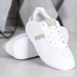 SHELOVET Zapatos deportivos con purpurina blanco 4
