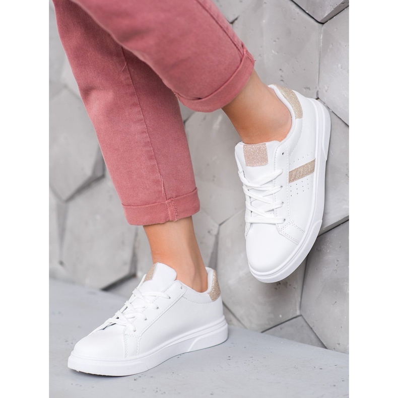 SHELOVET Zapatos deportivos con purpurina blanco 2