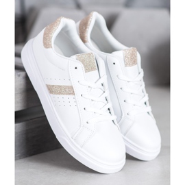 SHELOVET Zapatos deportivos con purpurina blanco 3