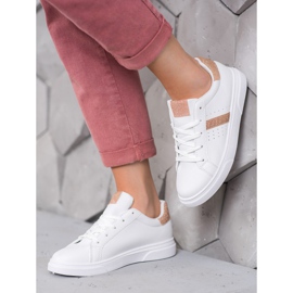 SHELOVET Zapatos deportivos con purpurina blanco 2 SHELOVET Zapatos deportivos con purpurina blanco 2