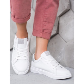 SHELOVET Zapatos deportivos con purpurina blanco 1 SHELOVET Zapatos deportivos con purpurina blanco 1