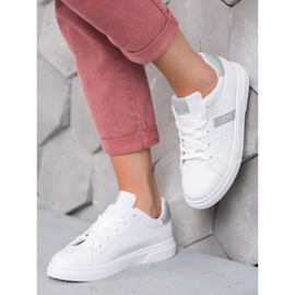 SHELOVET Zapatos deportivos con purpurina blanco 2 SHELOVET Zapatos deportivos con purpurina blanco 2