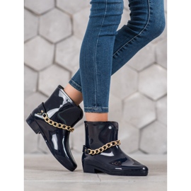SHELOVET Chanclos con cadena decorativa azul 7