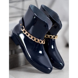 SHELOVET Chanclos con cadena decorativa azul 4