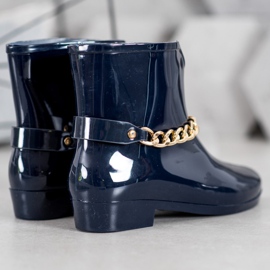 SHELOVET Chanclos con cadena decorativa azul 5