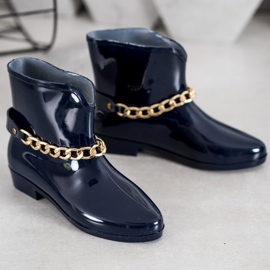 SHELOVET Chanclos con cadena decorativa azul 6