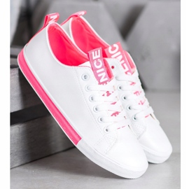 SHELOVET Deportivas Con Cuero Ecológico Agradable blanco 4