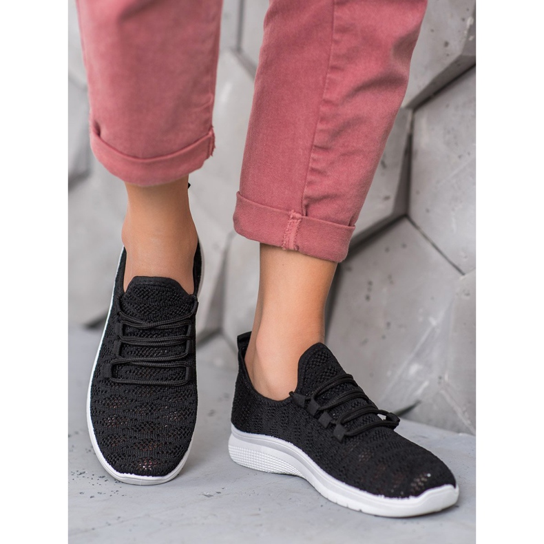 SHELOVET Zapatos negros calados 1