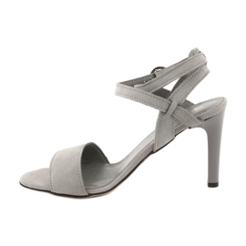 Espinto Sandalias para mujeres de cuero gris en el alfiler S333/5 1 Espinto Sandalias para mujeres de cuero gris en el alfiler S333/5 1