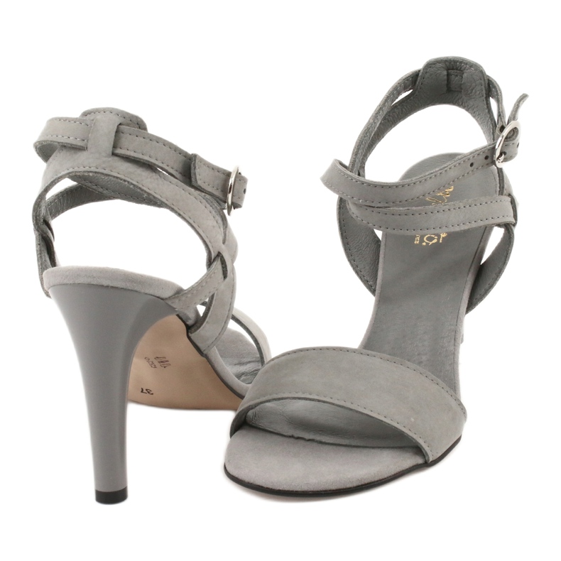 Espinto Sandalias para mujeres de cuero gris en el alfiler S333/5 3 Espinto Sandalias para mujeres de cuero gris en el alfiler S333/5 3