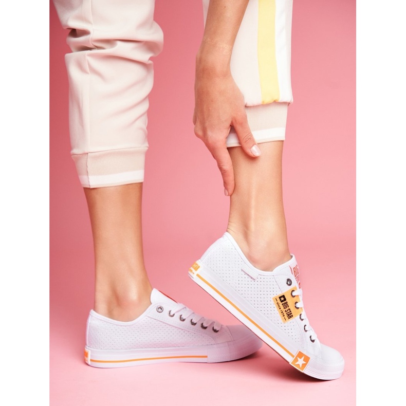 Zapatillas de mujer Big Star Openwork White FF274035 blanco 1