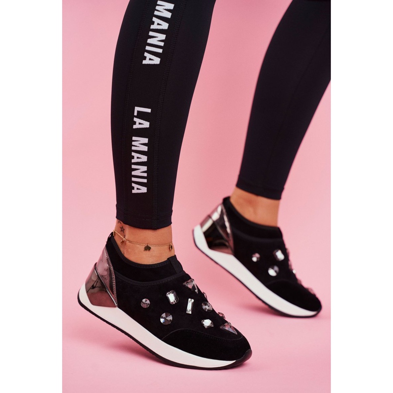 SEA Zapatillas Deportivas Mujer Con Cristales Negro Todo 1