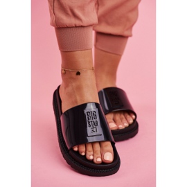 Pantuflas Big Star para mujer en la plataforma negra FF274813 negro 7