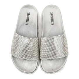 Pantuflas plateadas brillantes RL216 gris 3