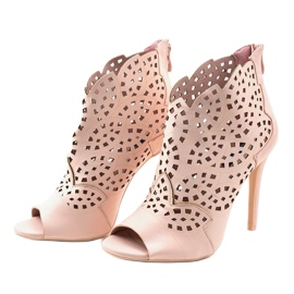 Sandalias rosa, tacones calados 1439-20 rosado 2