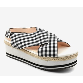 Sandalias negras en la plataforma 1508-1 blanco 1 Sandalias negras en la plataforma 1508-1 blanco 1