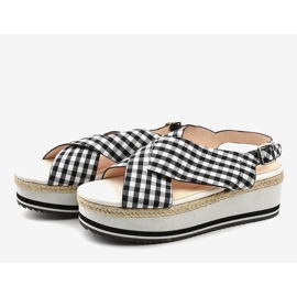 Sandalias negras en la plataforma 1508-1 blanco 2