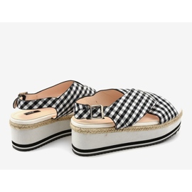 Sandalias negras en la plataforma 1508-1 blanco 3