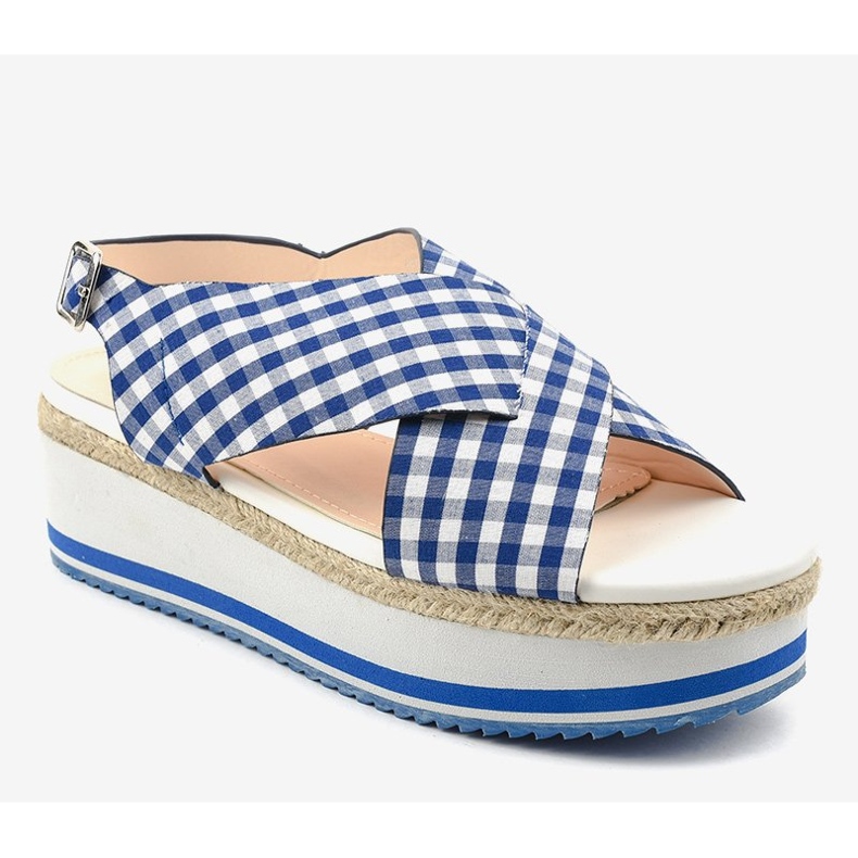 Sandalias azul oscuro en la plataforma 1508-13 1 Sandalias azul oscuro en la plataforma 1508-13 1