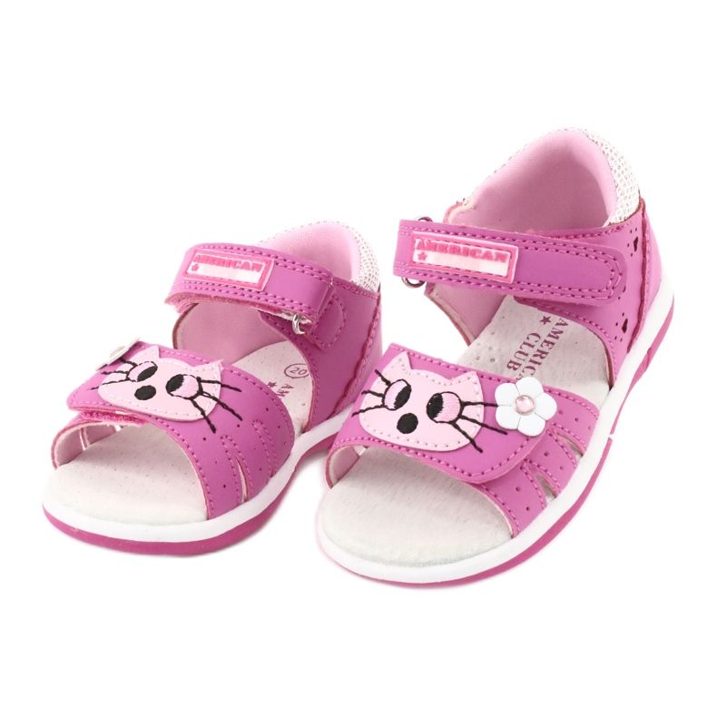 Sandalias niña American Club DR22 / 20 gatito rosado 2