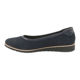 Angello Ballerinas de cuero para mujeres en cuñas 1348 azul marino 1
