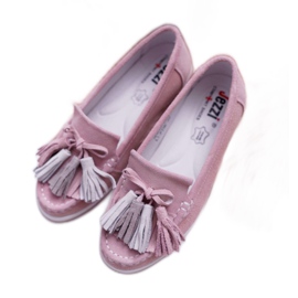 EVE Mocasines de mujer, ante con flecos, batista rosa rosado 4