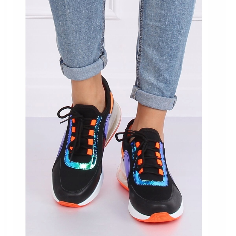 Zapatillas deportivas de mujer negras F-3336 BLACK / ORANGE negro naranja 1