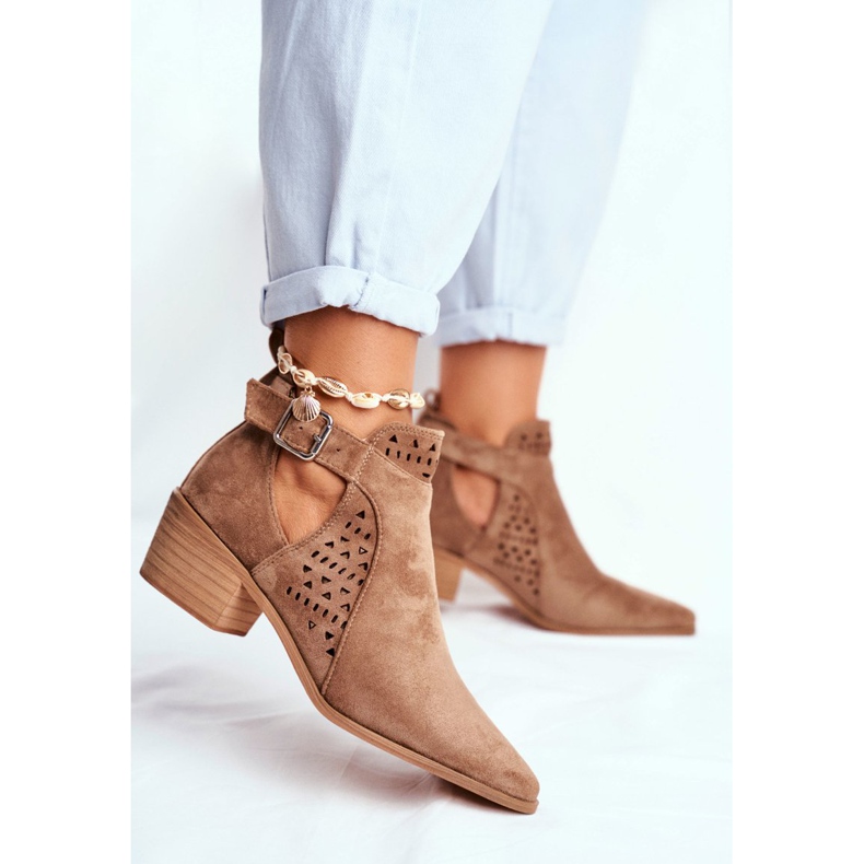 Bellucci Botas de mujer con recorte primavera Beige Rita 2 Bellucci Botas de mujer con recorte primavera Beige Rita 2