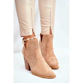 Botas De Mujer Con Tacón Ante Calado Tonos Beige 2 Botas De Mujer Con Tacón Ante Calado Tonos Beige 2