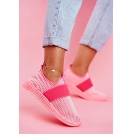 PS1 Zapatos Deportivos Sin Cordones Mujer Rosa Neón Claro La Fiesta 1