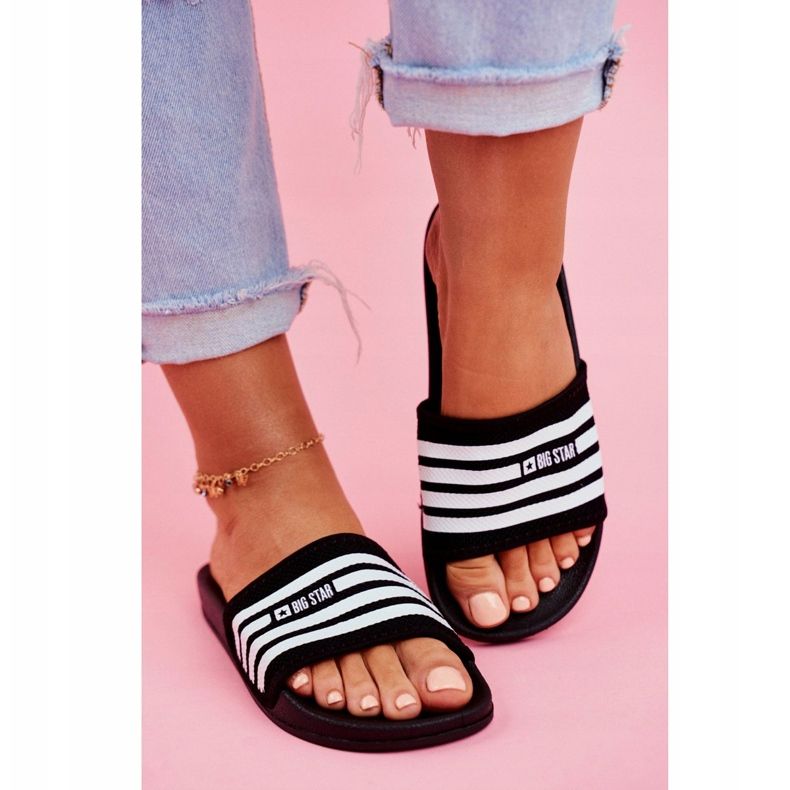 Pantuflas de Mujer Big Star Black FF274A353 blanco negro 2