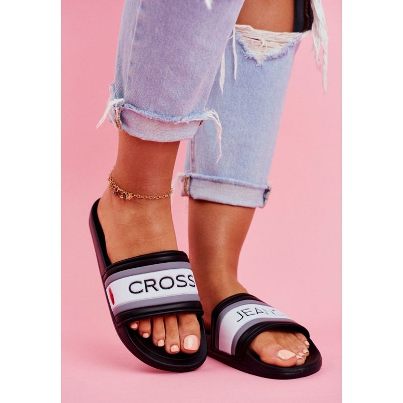 Pantuflas de Mujer Cross Jeans Negras FF2R4159C blanco negro 2 Pantuflas de Mujer Cross Jeans Negras FF2R4159C blanco negro 2