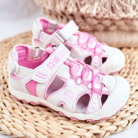 Sandalias Infantiles Big Star Con Velcro Blanco FF374207 rosado 1