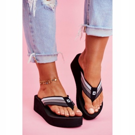 Pantuflas de Mujer Chanclas Big Star en una cuña Negro FF274A300 2