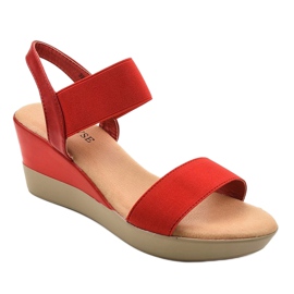 Sandalias de cuña rojas 9R170 rojo 1