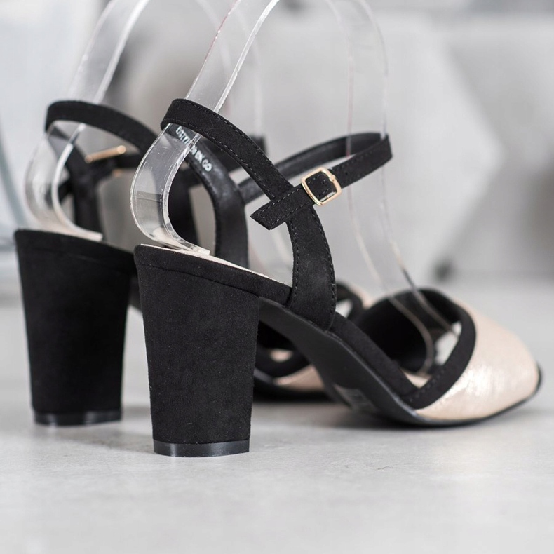 Filippo Sandalias de tacón negro amarillo 1