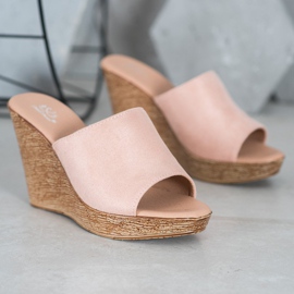 Small Swan Pantuflas de ante ligero rosa 2