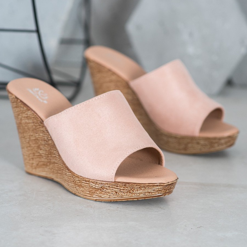 Small Swan Pantuflas de ante ligero rosado 2 Small Swan Pantuflas de ante ligero rosado 2