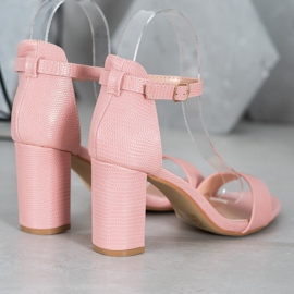 Small Swan Sandalias de tacón con estilo rosado 3