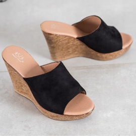 Small Swan Pantuflas de ante ligero negro 2 Small Swan Pantuflas de ante ligero negro 2