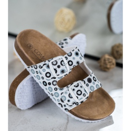 SHELOVET Cómodas pantuflas estampadas blanco negro gris 1 SHELOVET Cómodas pantuflas estampadas blanco negro gris 1