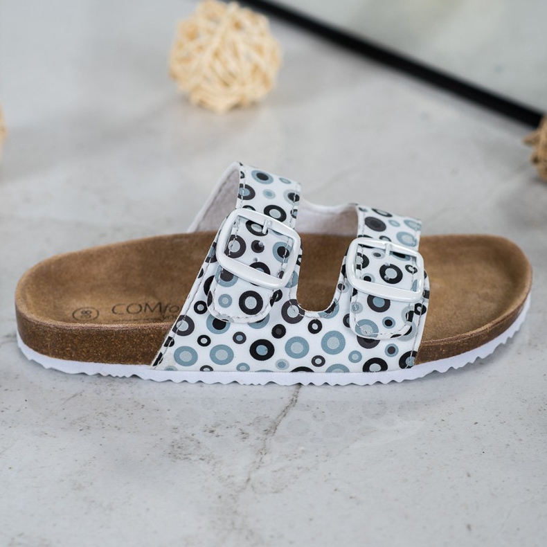 SHELOVET Cómodas pantuflas estampadas blanco negro gris 2 SHELOVET Cómodas pantuflas estampadas blanco negro gris 2