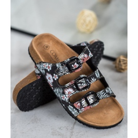 SHELOVET Cómodas pantuflas estampadas blanco negro multicolor 1 SHELOVET Cómodas pantuflas estampadas blanco negro multicolor 1