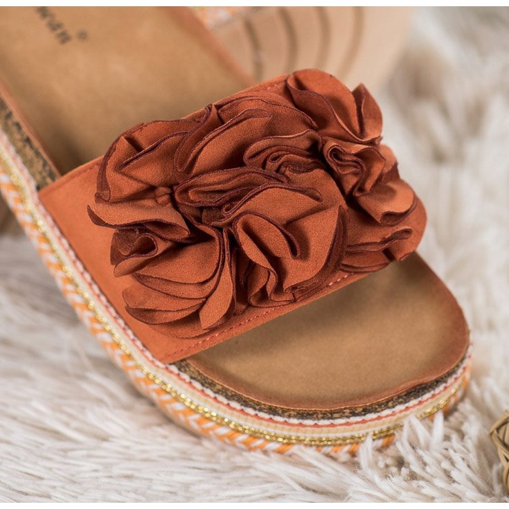 Small Swan Zapatillas de ante con adornos multicolor naranja 1 Small Swan Zapatillas de ante con adornos multicolor naranja 1