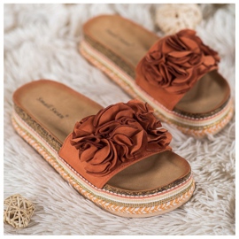 Small Swan Zapatillas de ante con adornos multicolor naranja 2